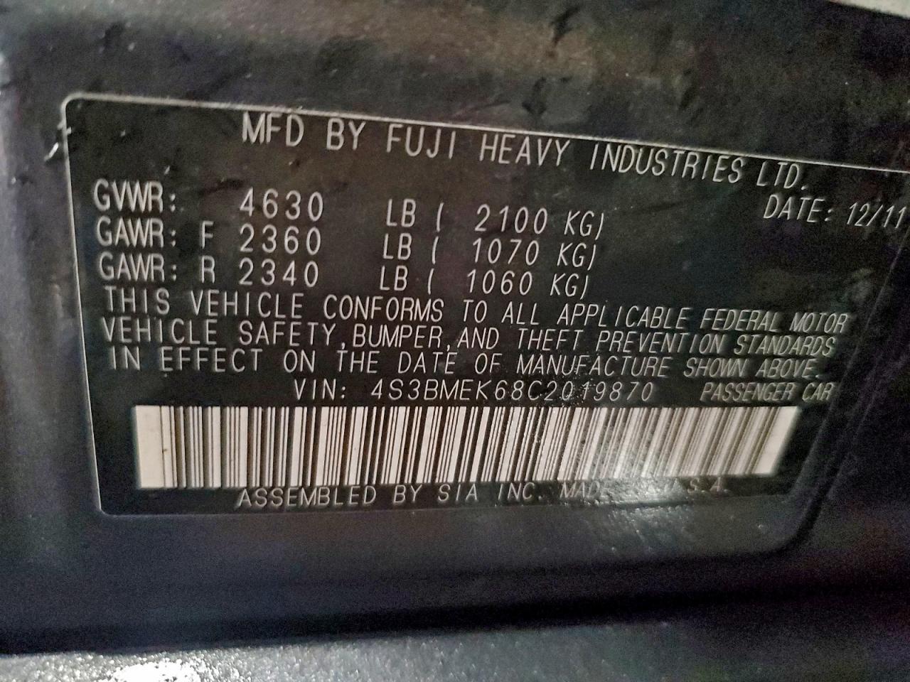 Subaru Legacy 3.6r Limited Image 5